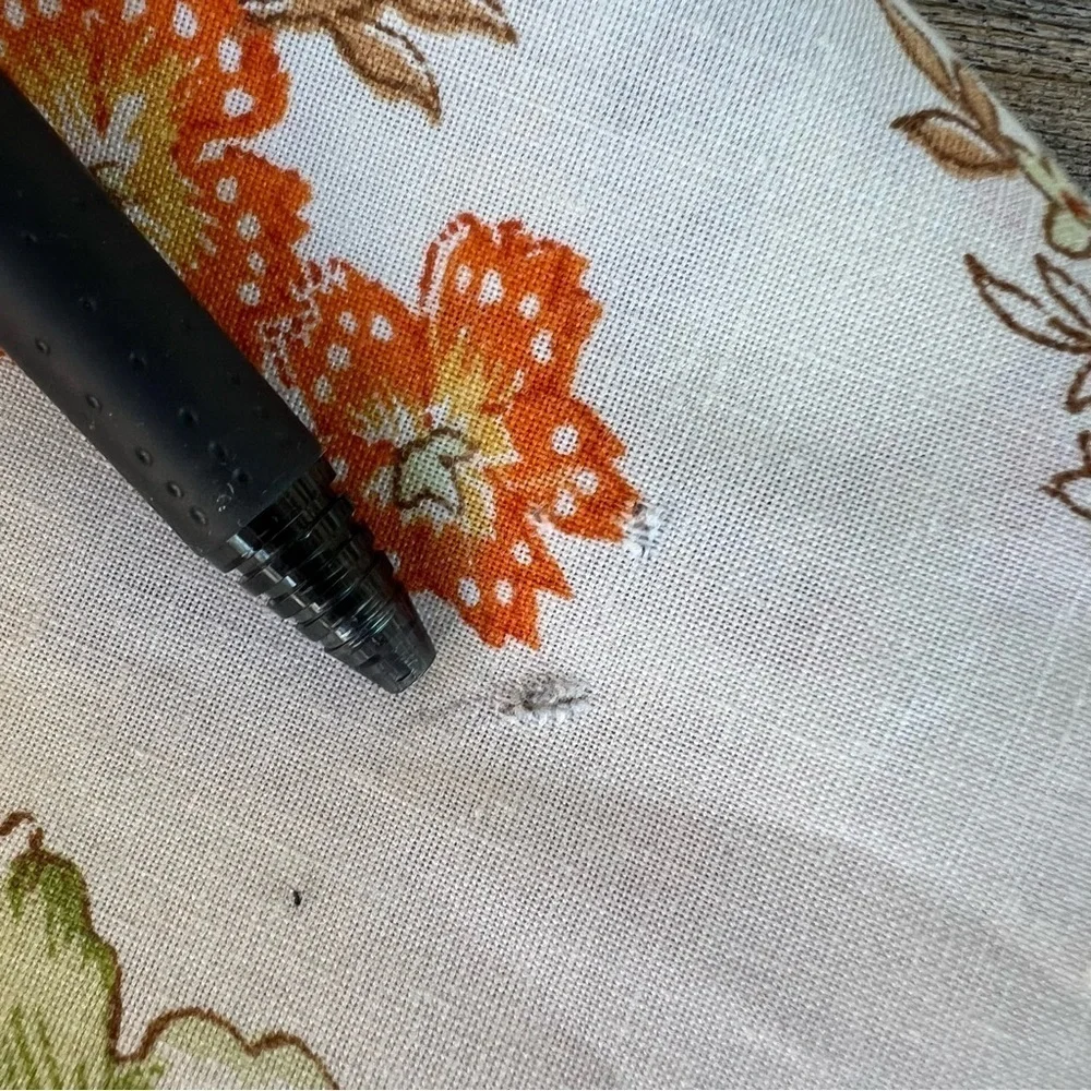 Vintage Bibb USA Coventry Garden 3-Piece Floral Sheet Set Orange Green Full